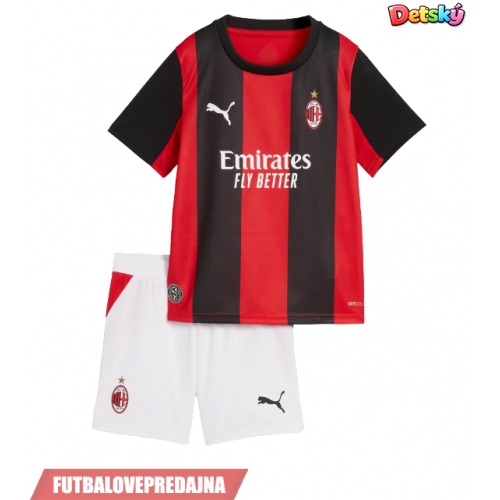 Lacne Dětský Futbalové dres AC Milan Fikayo Tomori #23 2026-27 Krátky Rukáv - Domáci (+ trenírky)